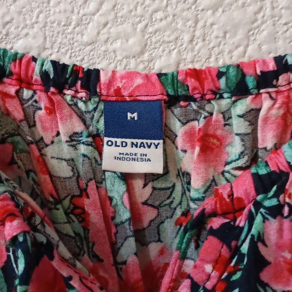 Old Navy Pink and Green Floral Dress, Ladies Summer Dress, Ladies Size Medium - Picture 4 of 5